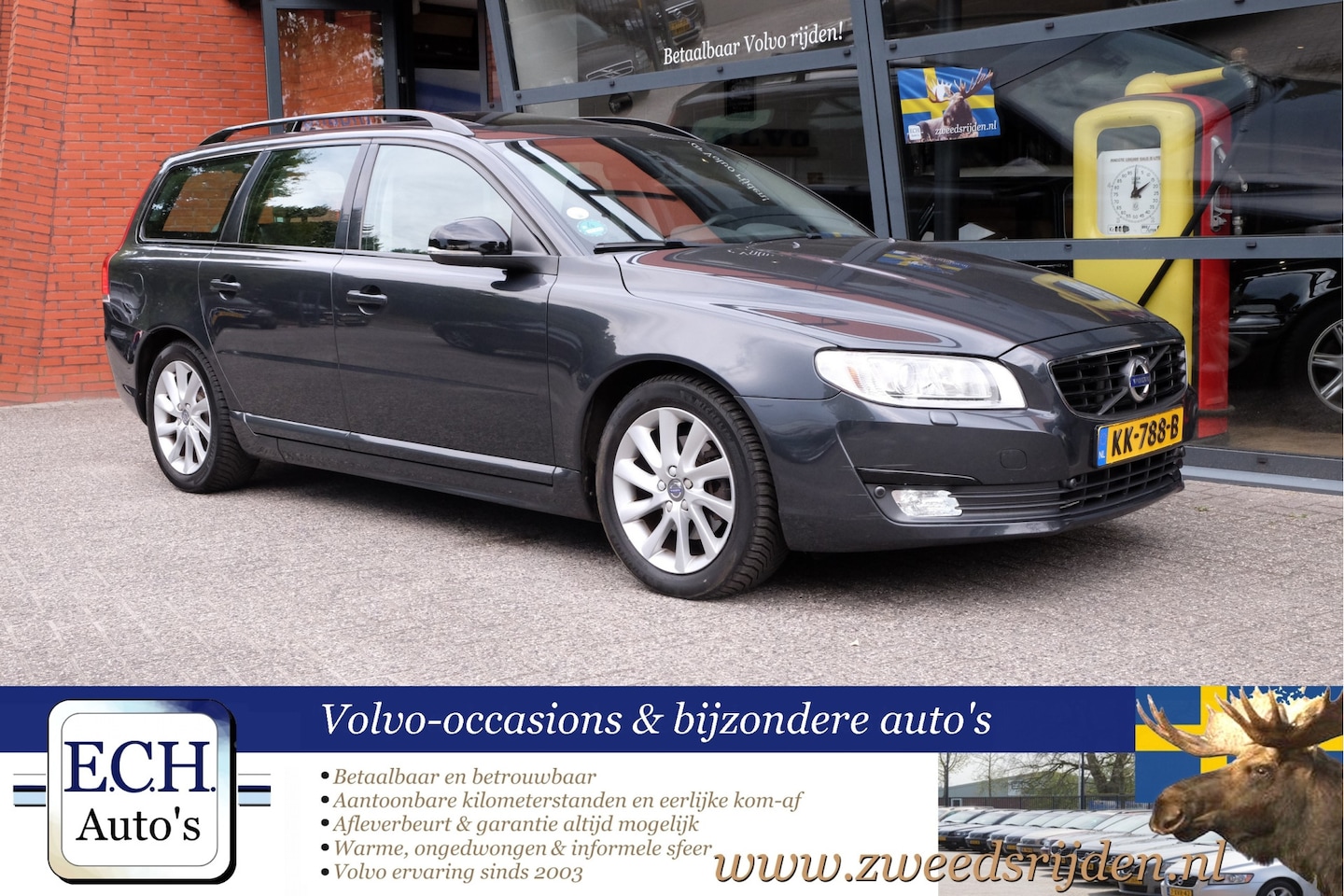 Volvo V70 - D3 150 pk Aut. Dynamic Edition, Schuifdak, Leer, Trekhaak, Camera, Xenon - AutoWereld.nl