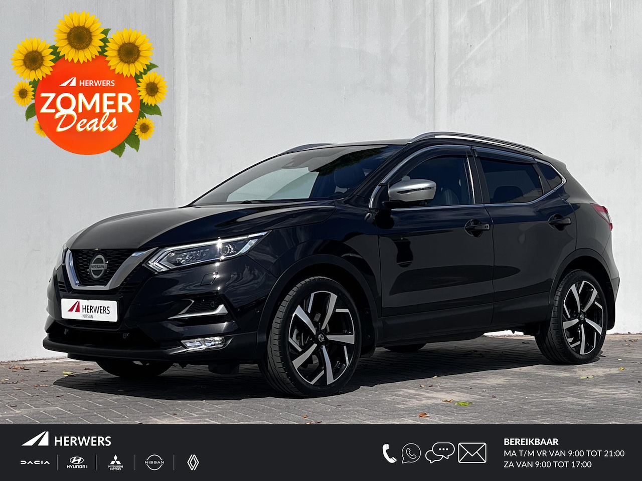 Nissan Qashqai - 1.3 DIG-T Tekna + Automaat / 1.500kg trekgewicht! / Panoramadak / Navigatie / Apple Carpla - AutoWereld.nl