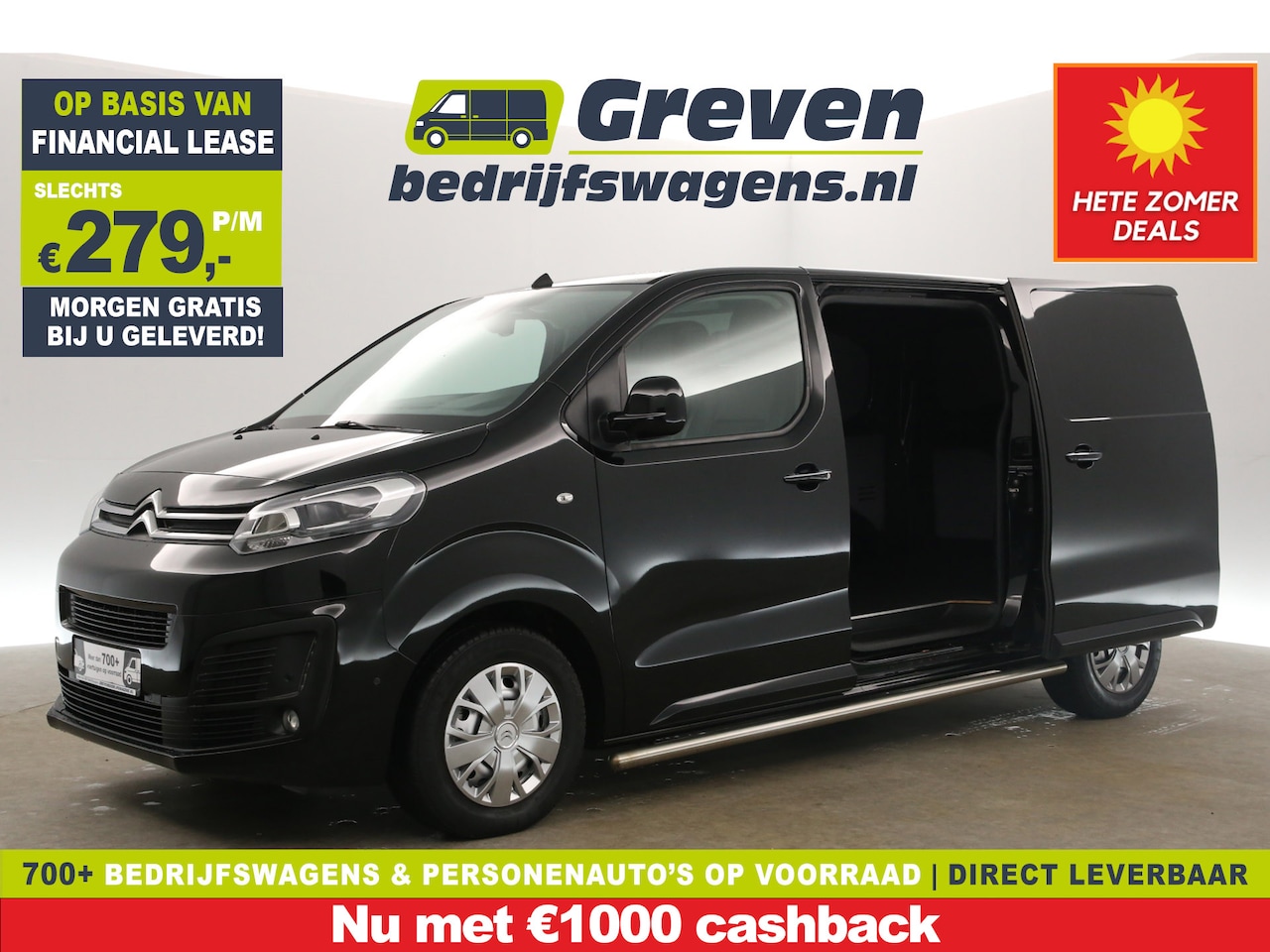Citroën Jumpy - 2.0 BlueHDI L2H1 360Camera 2xSchuifdeur Airco Carplay Cruise PDC 3 Persoons Stoelverwarmin - AutoWereld.nl