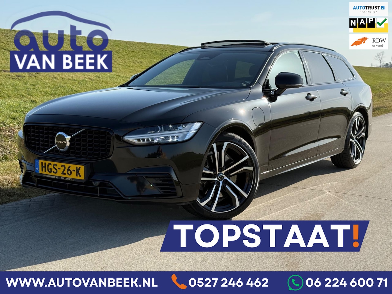 Volvo V90 - 2.0 T8 AWD R-Design Exclusive|Trekhaak|Luchtvering|H+K audio|VOL! - AutoWereld.nl