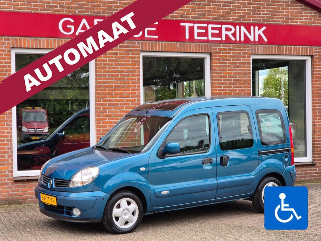 Renault Kangoo - 1.6-16V Privilège 95PK 5drs AUTOMAAT rolstoelauto knielauto airco, cruise, lmv RIJKLAAR - AutoWereld.nl