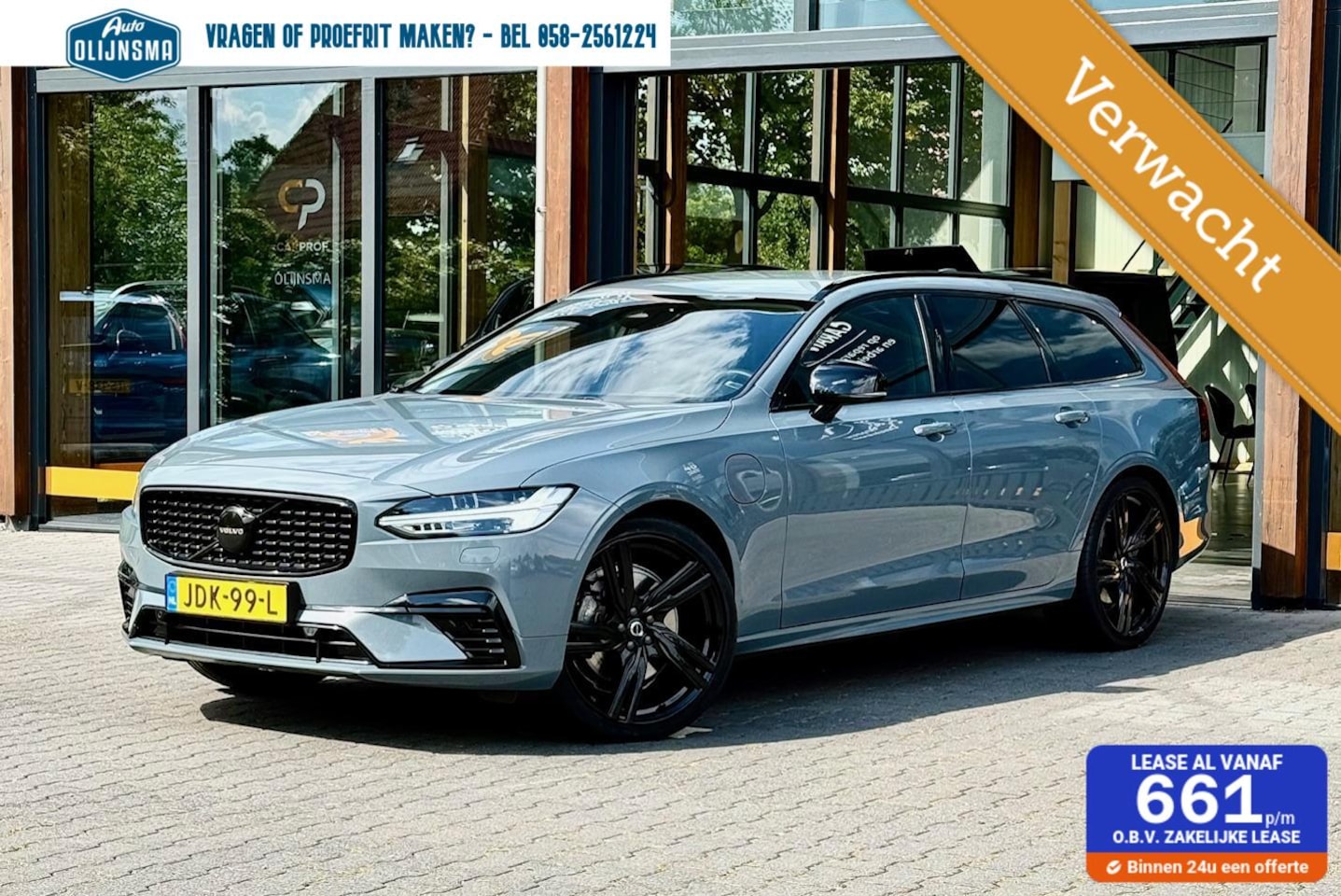 Volvo V90 - T8 Plug-hybrid AWD Plus Dark|21 inch|Thunder Grey - AutoWereld.nl