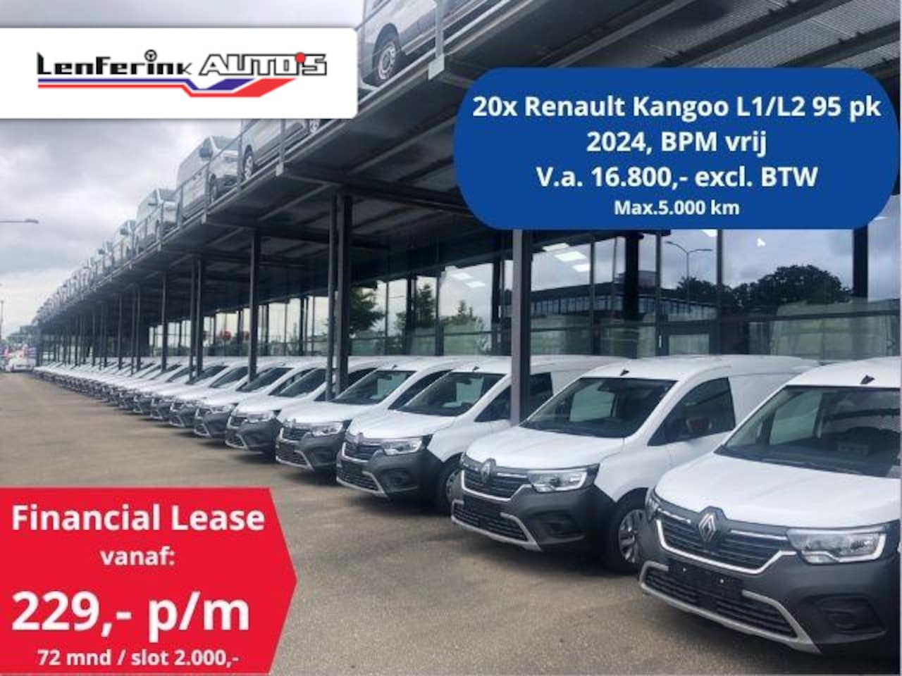 Renault Kangoo - 1.5 Blue dCi 95 pk L1 20x Voorraad, v.a. 16.800,- ex BTW, Airco, Apple Carplay, Camera, Cr - AutoWereld.nl