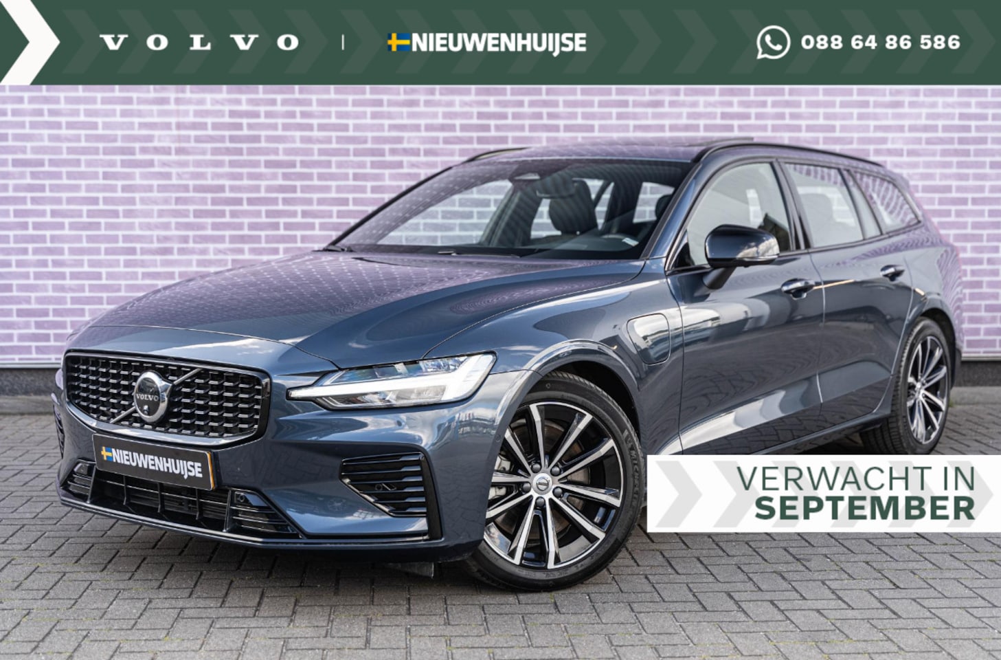 Volvo V60 - 2.0 T6 Plug-in hybrid AWD Plus Dark | Trekhaak | Harman Kardon | 360º Camera | Verwarmbare - AutoWereld.nl