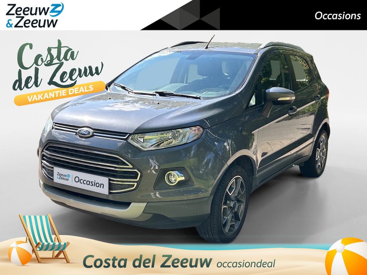 Ford EcoSport - 1.0 EcoBoost Titanium Lage kilometerstand , navi ,climate , cruise , lm velgen , tel . - AutoWereld.nl
