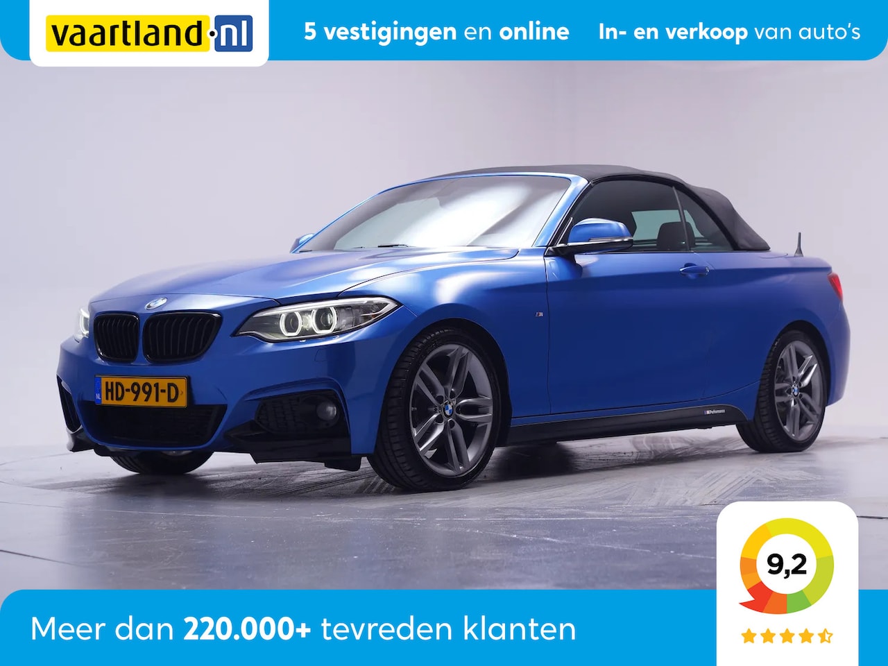 BMW 2-serie Cabrio - 220d M-Sport Automaat [ Leer Xenon Harman & Kardon Sportstoelen ] - AutoWereld.nl