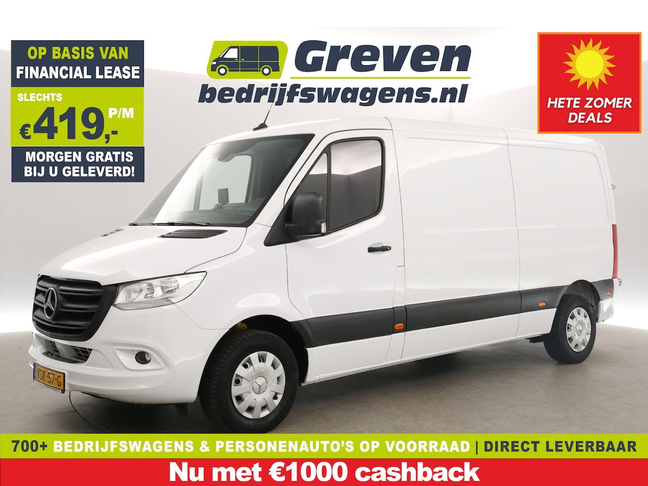 Mercedes-Benz Sprinter - 314 2.2 CDI L2H1 | MARGE! | 143PK Airco Camera Cruise 3 Persoons Schuifdeur - AutoWereld.nl