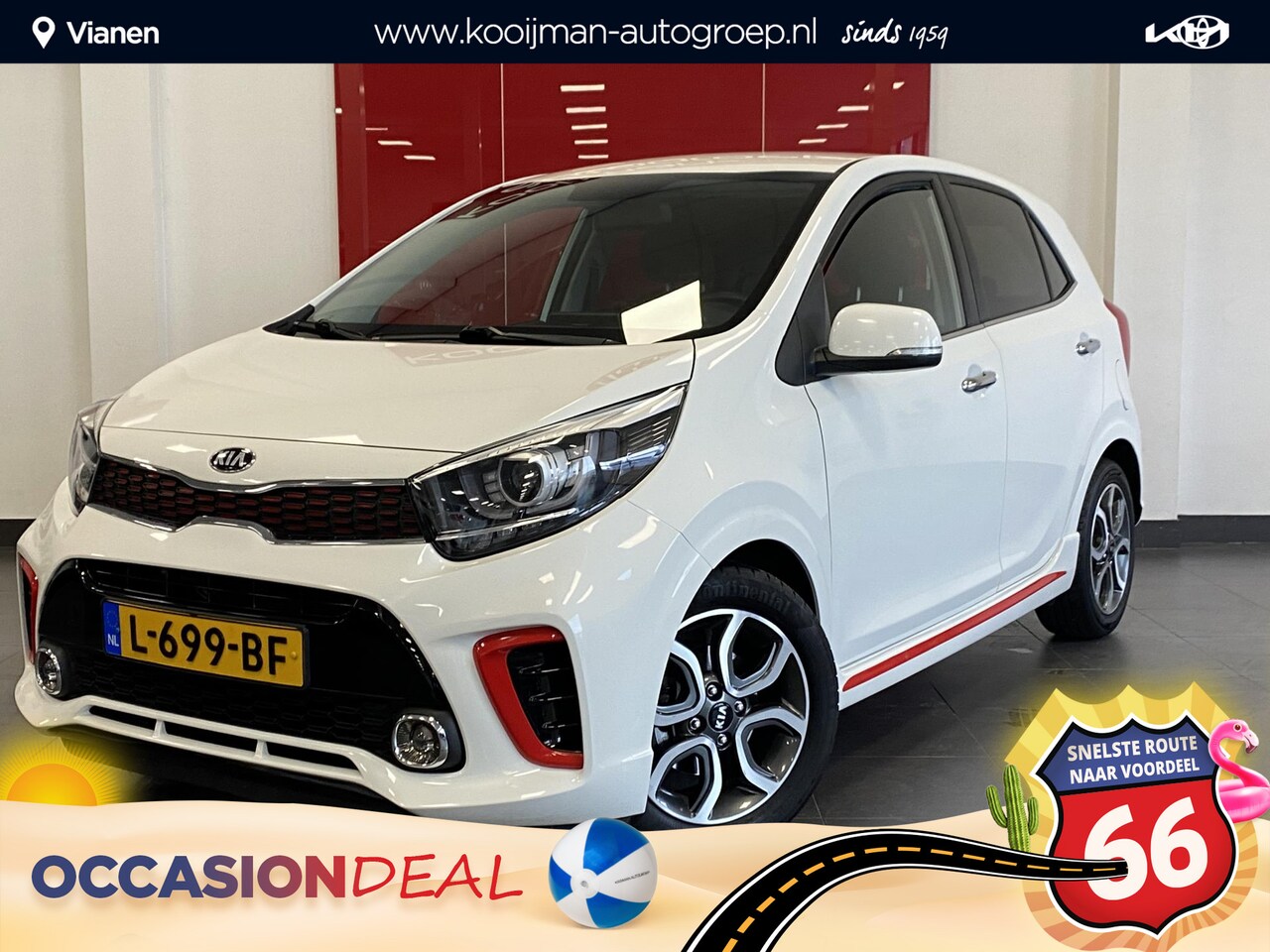 Kia Picanto - 1.0 MPi GT-Line ,Lederen Bekleding ,Sportstuur ,Cruise control ,Start/Stop systeem ,Full m - AutoWereld.nl
