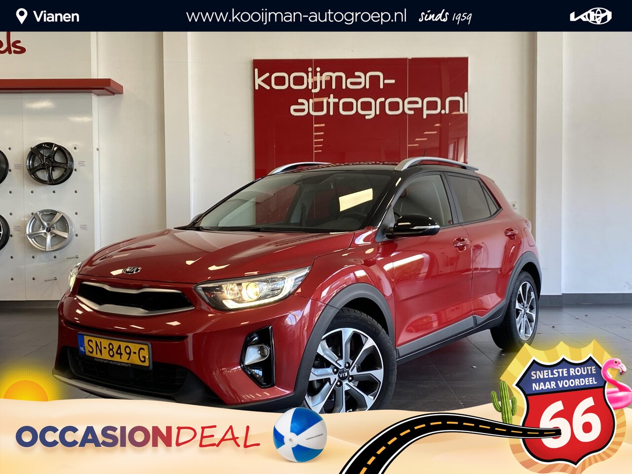 Kia Stonic - 1.0 T-GDi DynamicLine | Two-Tone uitvoering met zwart dak | Full map navigatie | Achteruit - AutoWereld.nl