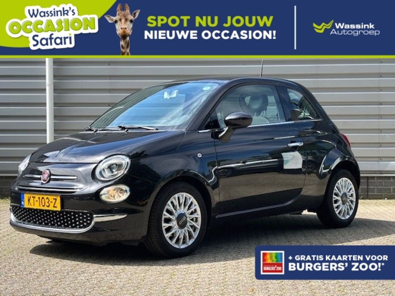Fiat 500 - Turbo 80pk Dualogic Automaat I Lounge I U Connect Safari Actie | - AutoWereld.nl