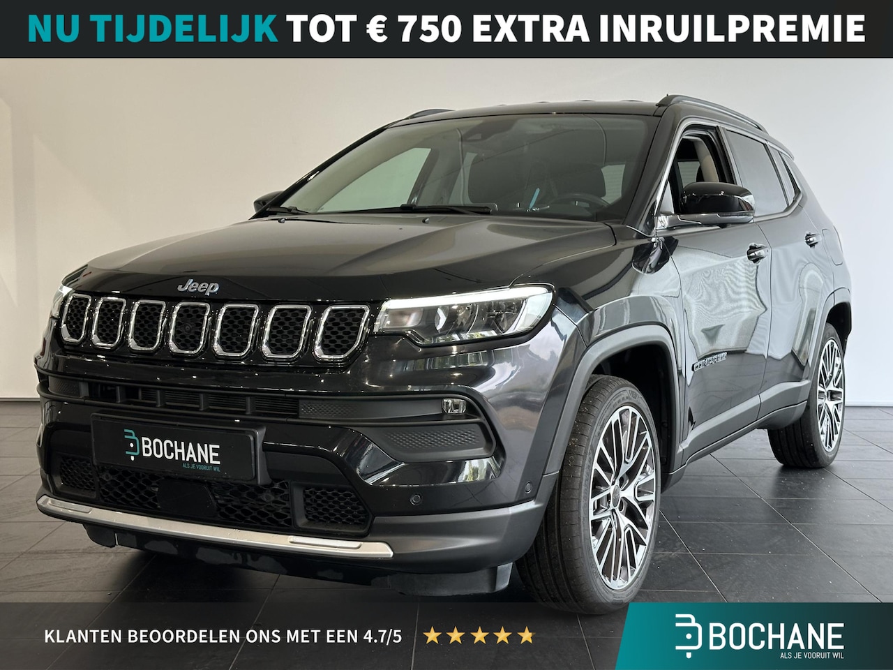 Jeep Compass - 4xe 240 Plug-in Hybrid Electric Limited 360 CAMERA | ADDAPTIVE CRUISECONTROL | OFF-ROAD ON - AutoWereld.nl