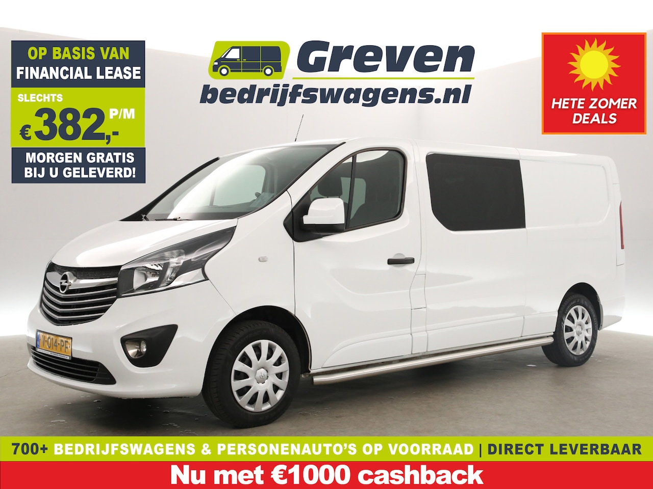 Opel Vivaro - 1.6 CDTI L2H1 | MARGE! | Dubbele Cabine | 6 Persoons | LED Airco Cruise Trekhaak Navi PDC - AutoWereld.nl