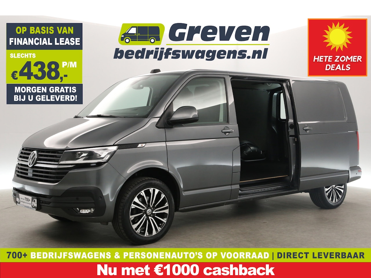 Volkswagen Transporter - 2.0 TDI Highline L2H1 150PK | Automaat | 2xSchuifdeur | Airco | Camera | Carplay | Cruise - AutoWereld.nl