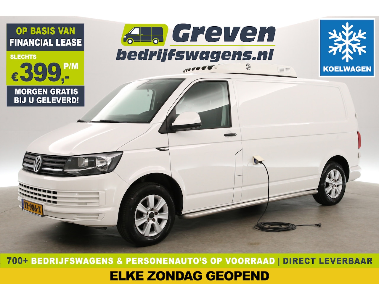 Volkswagen Transporter - 2.0 TDI L2H1 | Koelwagen 0° | Nachtkoeling | Trekhaak | Airco | Cruise | Carplay | 3 Perso - AutoWereld.nl