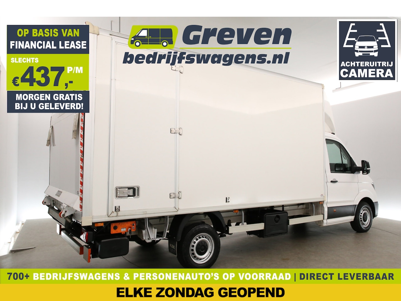 Volkswagen Crafter - 2.0 TDI 177PK | Bakwagen L4.52m | Zijdeur | Laadklep |  Airco | Camera | Cruise | 3 Persoo - AutoWereld.nl