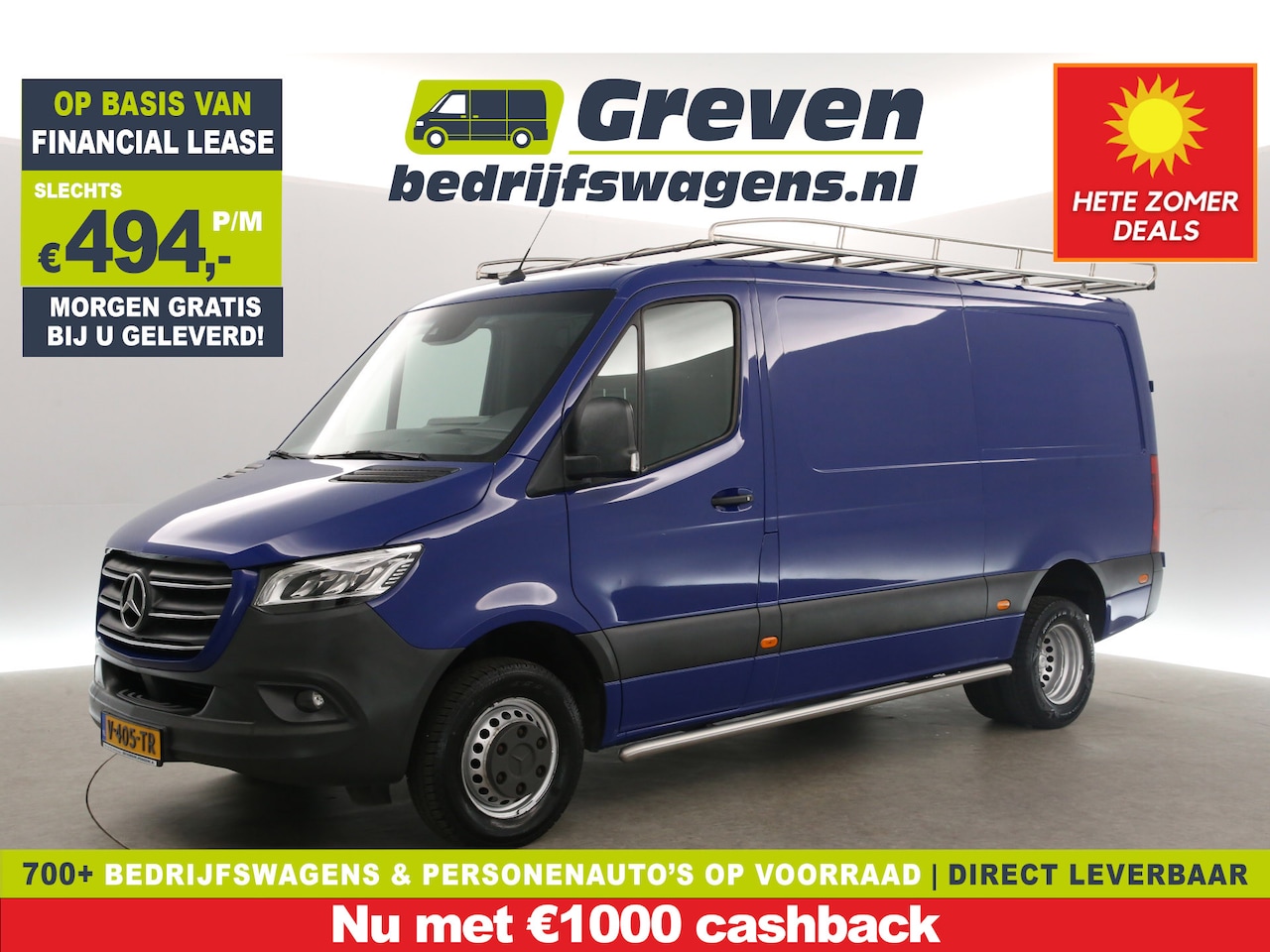 Mercedes-Benz Sprinter - 3.0 V6 319CDI L2H1 191PK Automaat 3000KG Trekgew. Trekhaak Dubbellucht Camera Carplay Crui - AutoWereld.nl