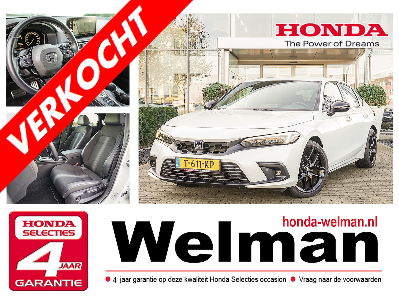 Honda Civic - 2.0i e:HEV SPORT - AUTOMAAT - FULL HYBRID - CAMERA - AutoWereld.nl