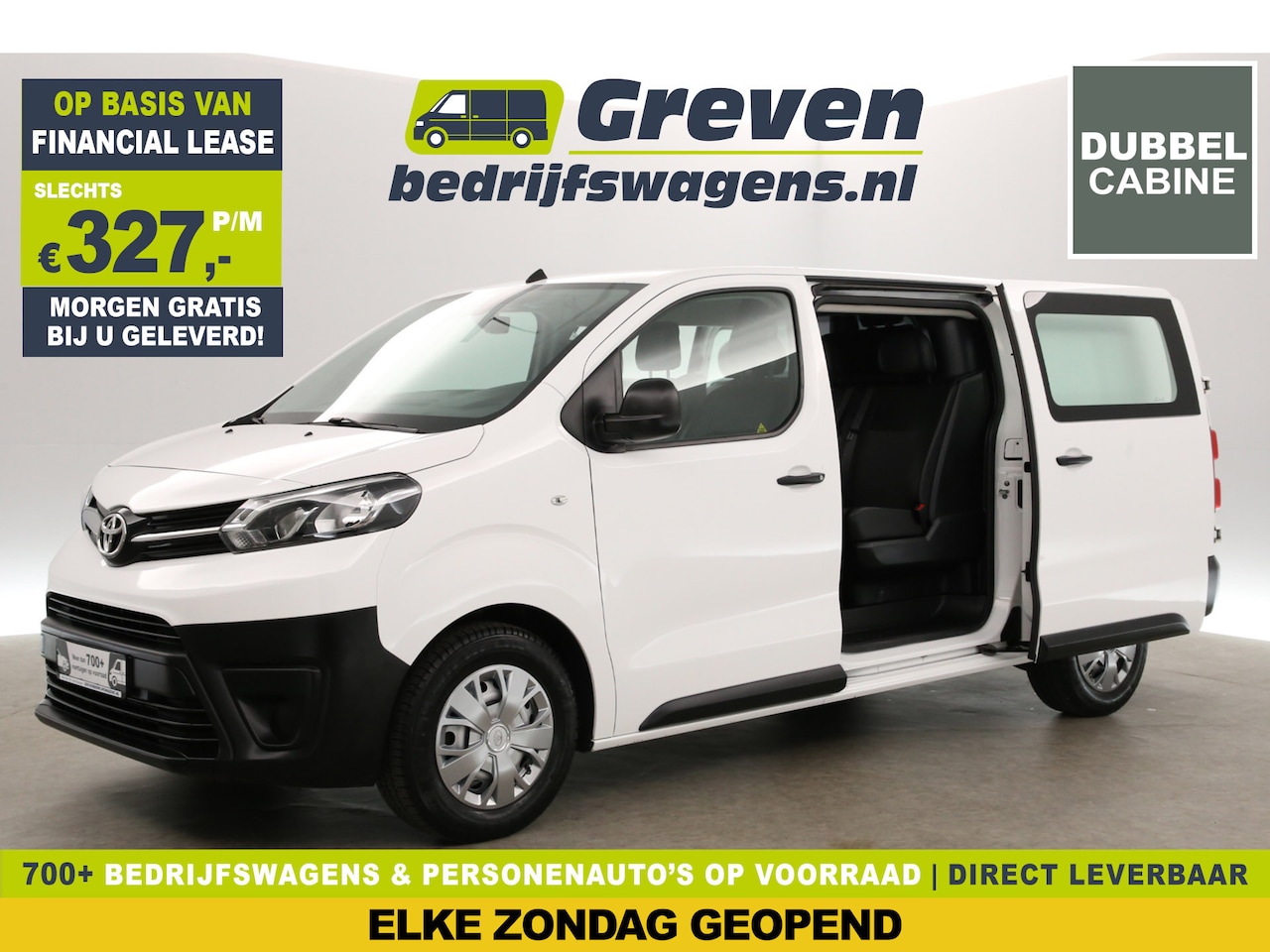 Toyota ProAce - 2.0 L3H1 | Dubbele Cabine | 6 Persoons | 2xSchuifdeur | Airco | Cruise | Trekhaak | Stoelv - AutoWereld.nl