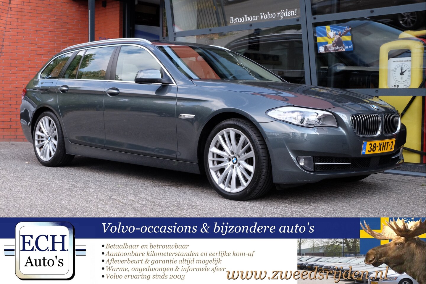 BMW 5-serie Touring - 528i 245 pk Aut. High Executive, Panodak, Comfortstoelen, Groot Navi, Luchtvering - AutoWereld.nl