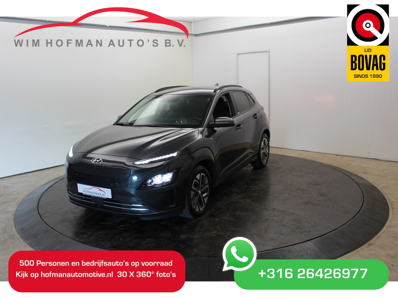 Hyundai Kona Electric - EV Premium 64 kWh Head-Up Cam El-stoelen Dhoek 3-Fase - AutoWereld.nl