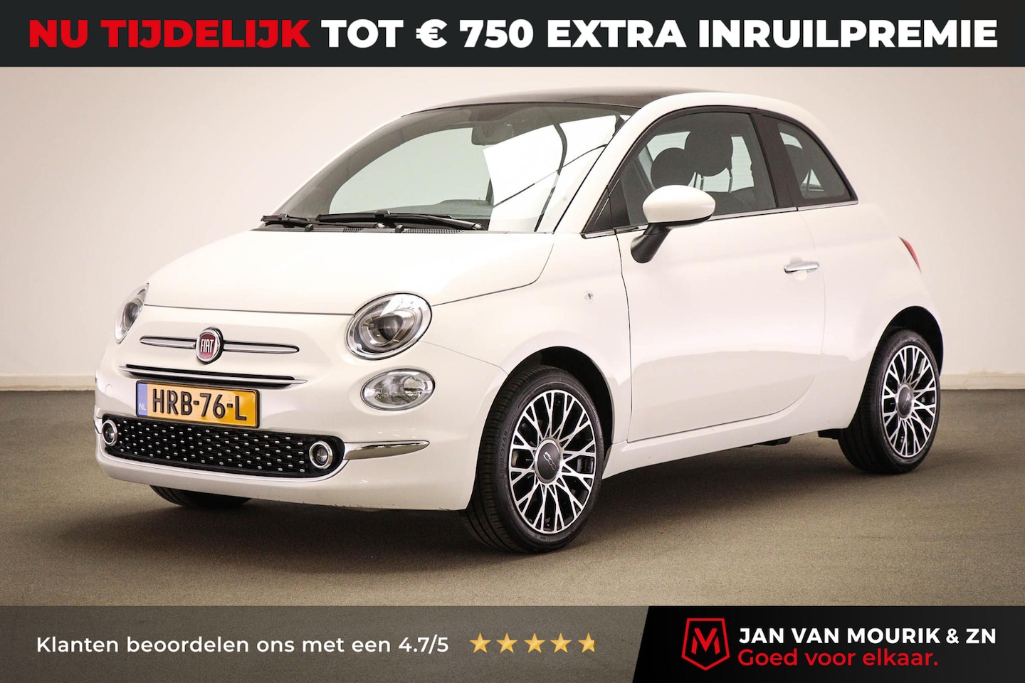 Fiat 500 - 1.0 Hybrid Dolcevita | PANORAMADAK | AIRCO | CRUISE | U CONNECT | DAB - AutoWereld.nl