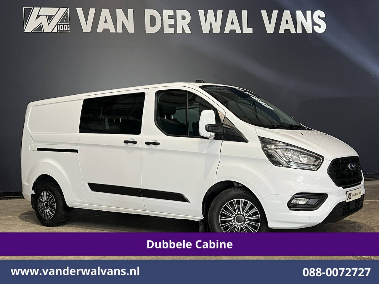 Ford Transit Custom - 2.0 TDCI 131pk Automaat L2H1 Dubbele Cabine Euro6 Airco | 5-zits | Camera | Navigatie LED, - AutoWereld.nl