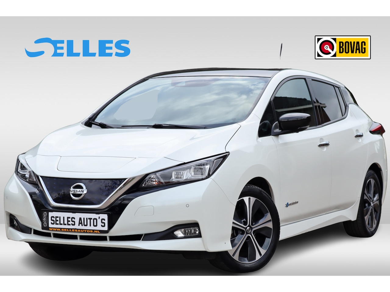 Nissan LEAF - | Tekna 40 kWh | 360 Camera | Parelmoer | Lederen Bekleding | Apple Carplay | Zwart Dak - AutoWereld.nl