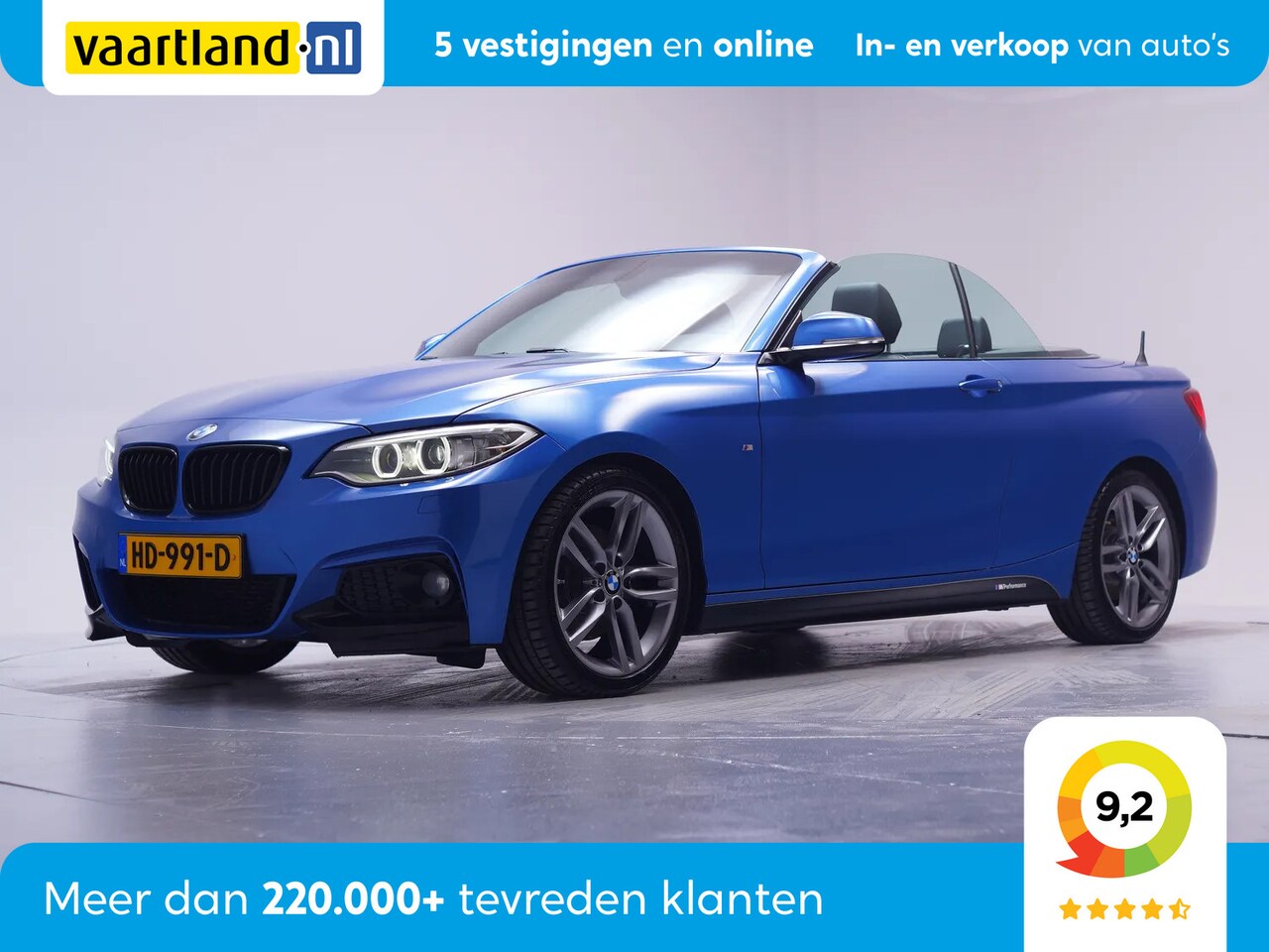 BMW 2-serie Cabrio - 220d M-Sport Automaat [ Leer Xenon Harman & Kardon Sportstoelen ] - AutoWereld.nl