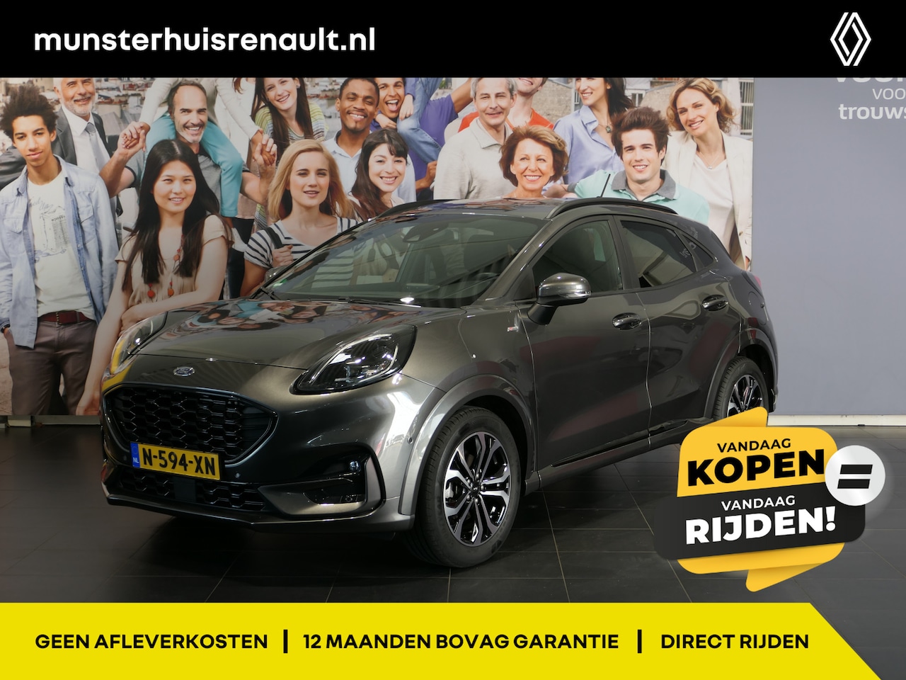 Ford Puma - 1.0 EcoBoost Hybrid ST-Line X *AUTOMAAT* - Trekhaak, Stoel voorruit en stuurverwarming, Ca - AutoWereld.nl