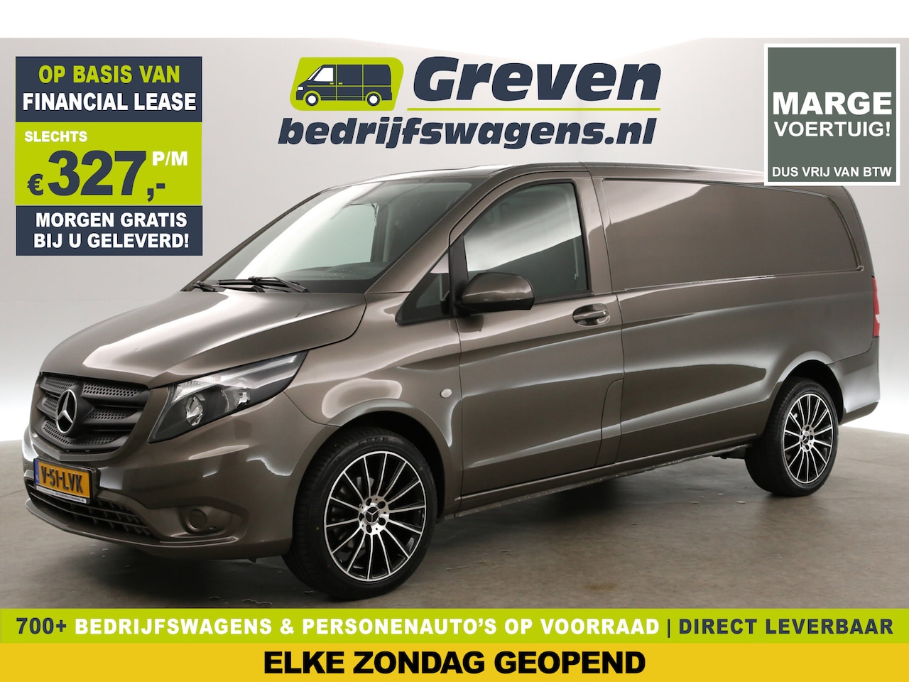 Mercedes-Benz Vito - 114 CDI Lang | MARGE! | Airco | Cruise | Trekhaak | 3 Persoons | Achterklep | 19"LMV - AutoWereld.nl
