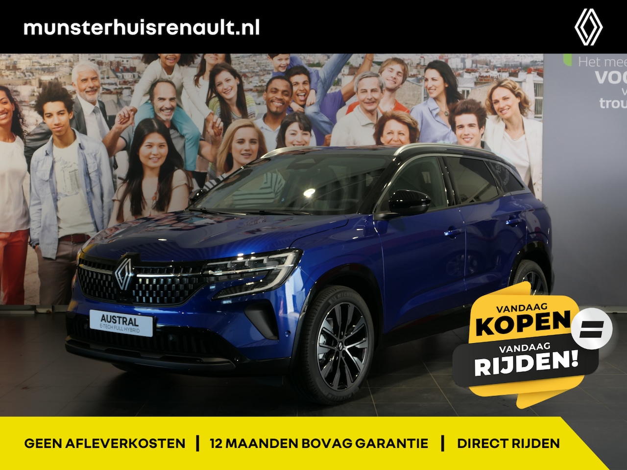 Renault Austral - 1.2 E-Tech full hybrid 200 techno *NIEUW* *Panoramadak* - camera, sensor v+a - AutoWereld.nl