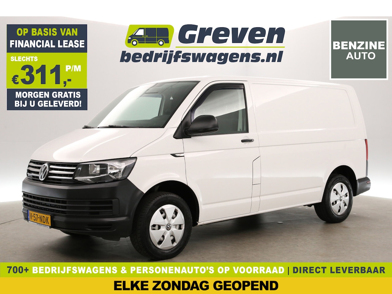 Volkswagen Transporter - 2.0 TSI 150PK L1H1 | Benzine | EMISSIEVRIJE ZONE | Trekhaak | PDC | Bluetooth | 3 Persoons - AutoWereld.nl