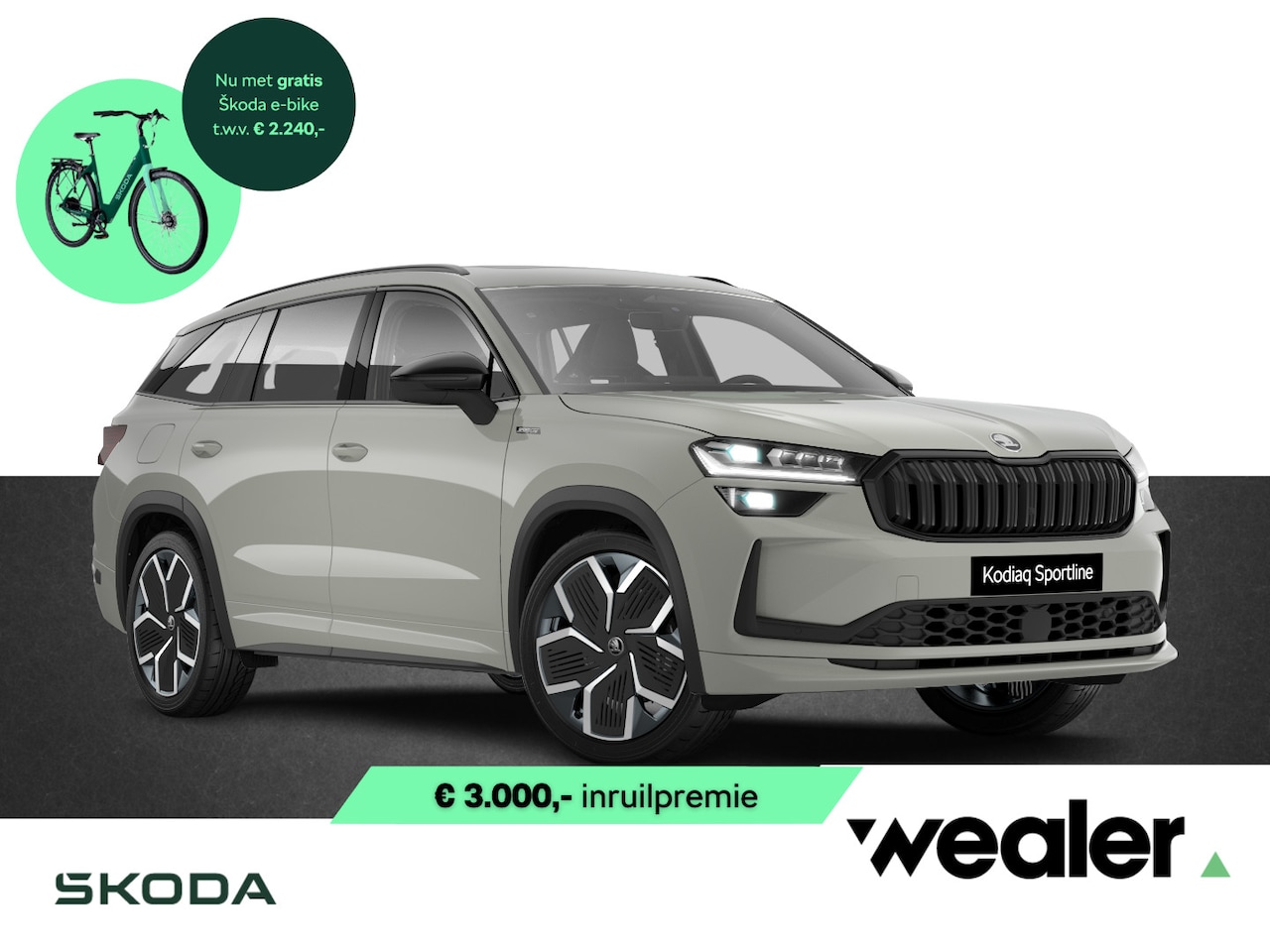 Skoda Kodiaq - Sportline Business 1.5 TSI PHEV 204 PK GRATIS E-BIKE | Trekhaak | Panorama dak | 20" licht - AutoWereld.nl