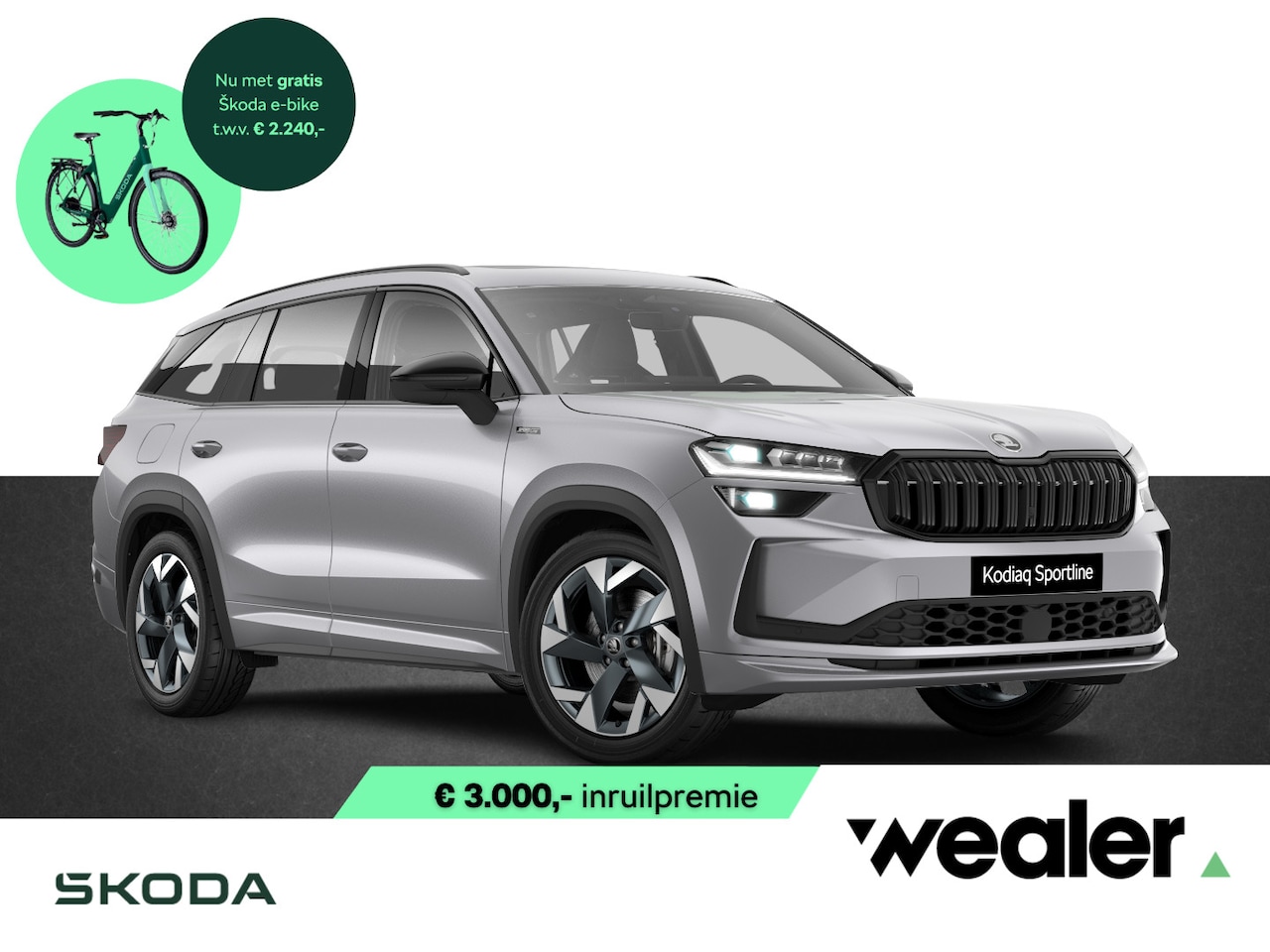 Skoda Kodiaq - Sportline Business 1.5 TSI PHEV 204 PK GRATIS E-BIKE | Trekhaak | Panorama dak | 19" licht - AutoWereld.nl