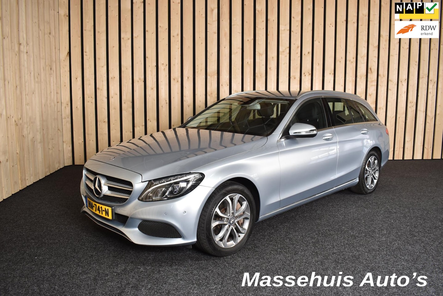 Mercedes-Benz C-klasse Estate - 350 e Lease Edition Navi Camera PDC LED Halfleer Nwe APK - AutoWereld.nl