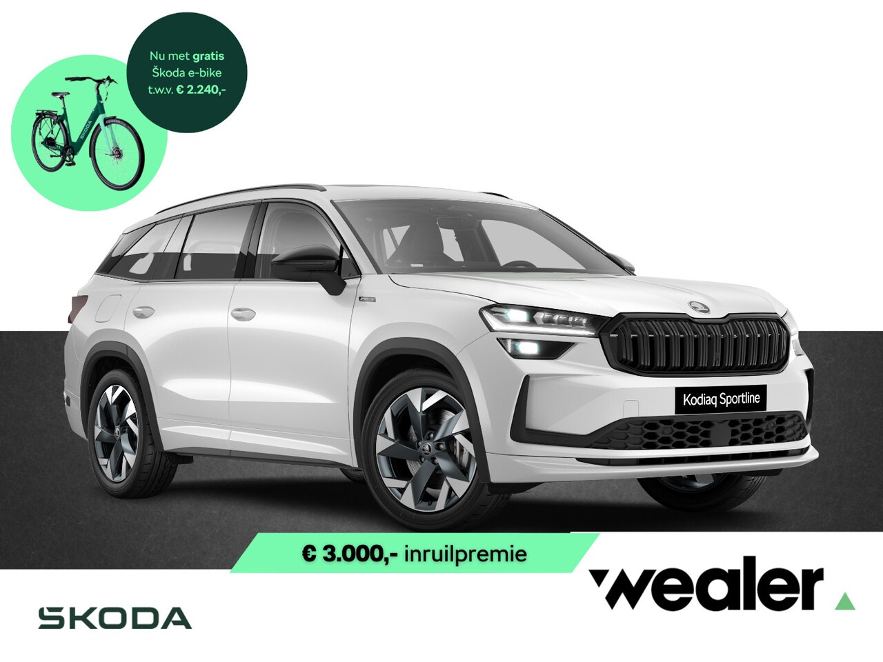Skoda Kodiaq - Sportline Business 1.5 TSI PHEV 204 PK GRATIS E-BIKE | Trekhaak | Panorama dak | 19" licht - AutoWereld.nl