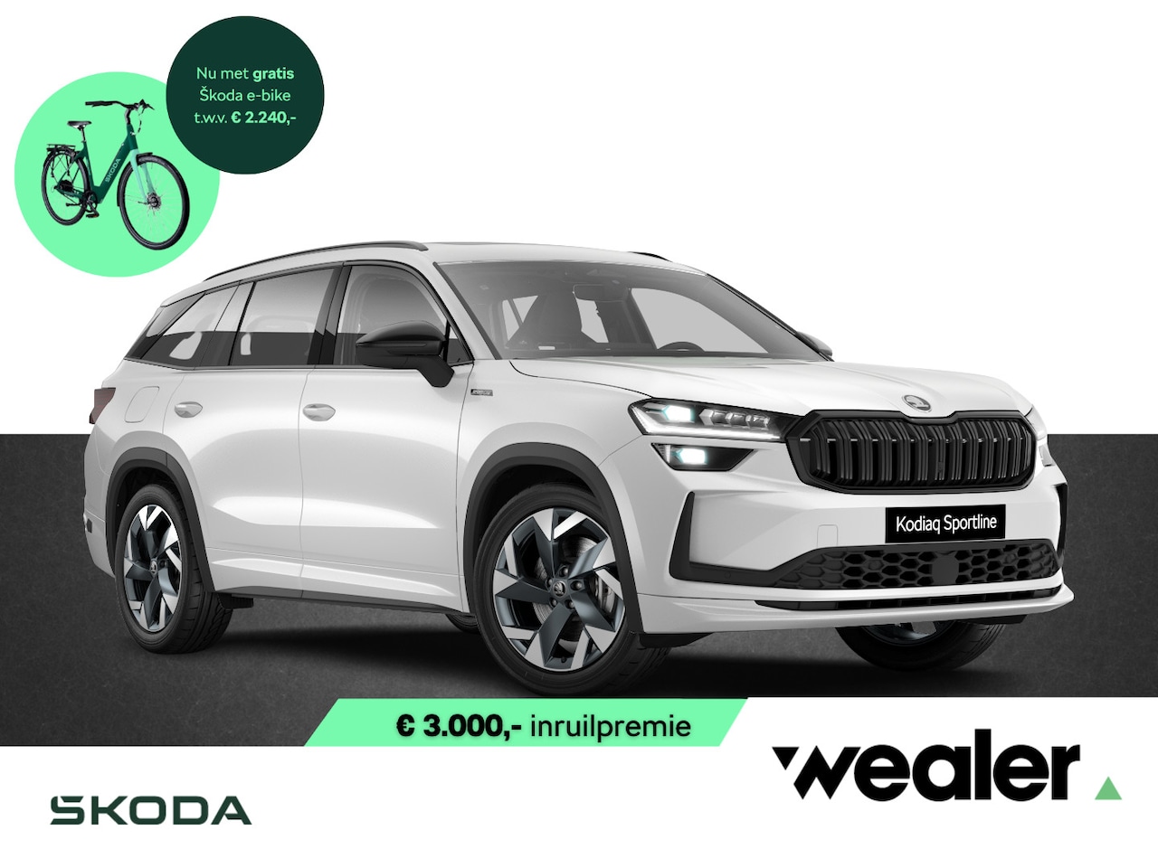 Skoda Kodiaq - Sportline Business 1.5 TSI PHEV 204 PK GRATIS E-BIKE | Trekhaak | Panorama dak | 19" licht - AutoWereld.nl