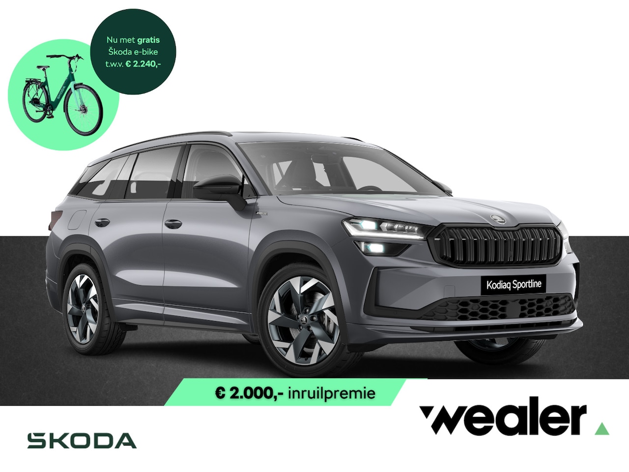 Skoda Kodiaq - Sportline Business 1.5 TSI PHEV 204 PK GRATIS E-BIKE | Trekhaak | Panorama dak | 19" licht - AutoWereld.nl