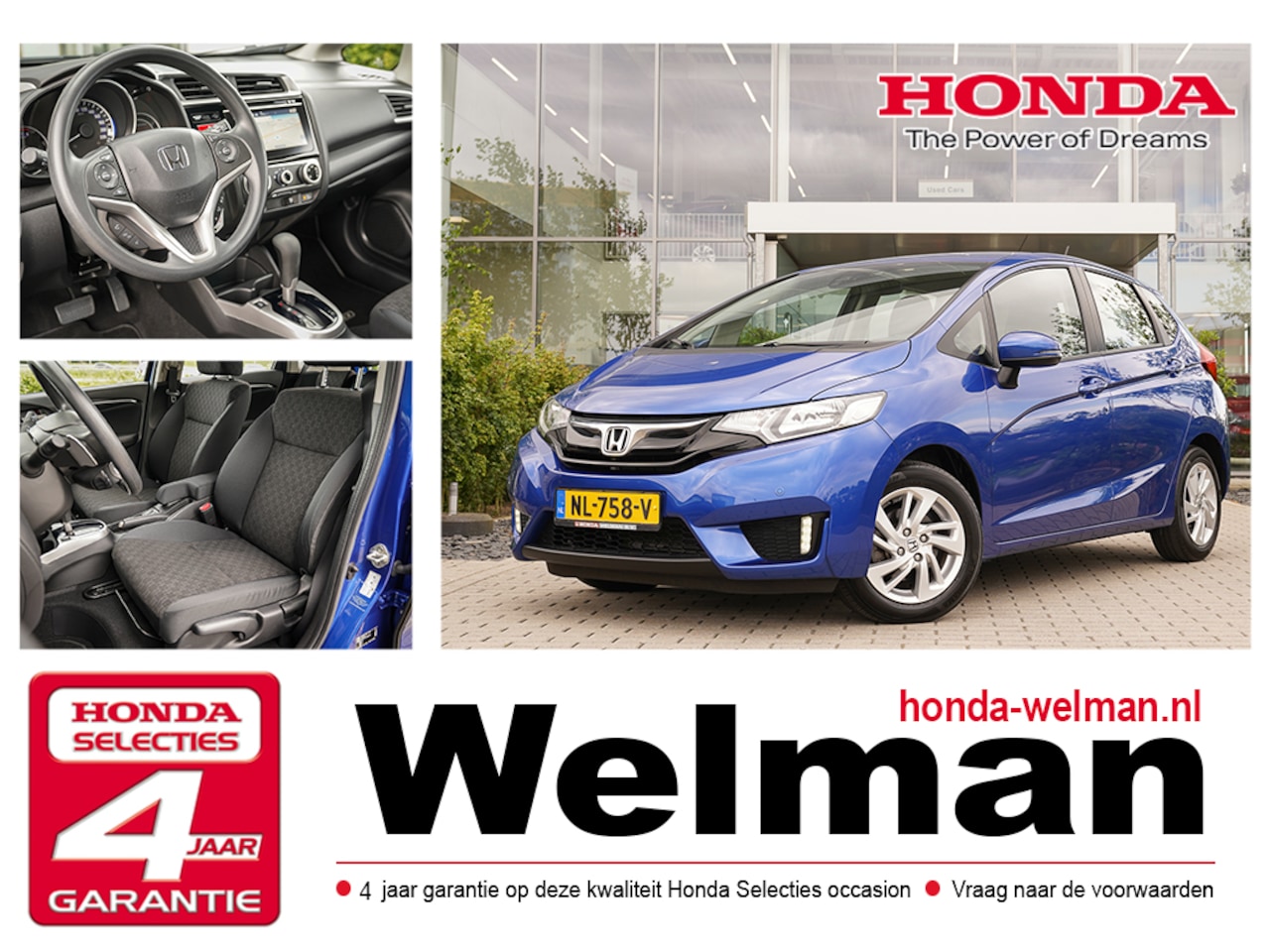Honda Jazz - 1.3i V-TEC COMFORT - AUTOMAAT - NAVIGATIE - STOELVERWARMING - AutoWereld.nl