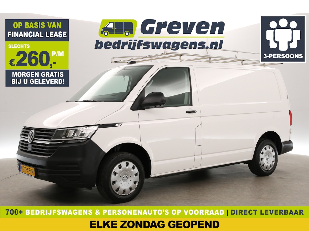 Volkswagen Transporter - 2.0 TDI L1H1 | 140PK | Airco | Cruise | Carplay | Navigatie | 3 Persoons | PDC | Imperiaal - AutoWereld.nl