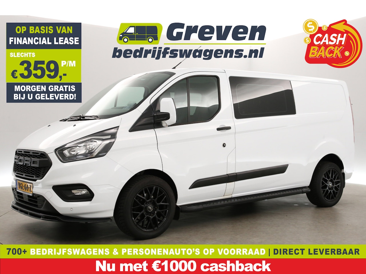 Ford Transit Custom - 320 2.0 TDCI L2H1 Limited | Dubbele Cabine | 6 Persoons | Airco | Camera | Carplay | Cruis - AutoWereld.nl