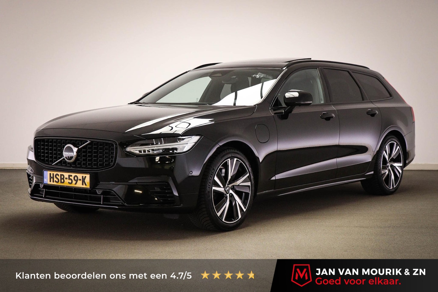 Volvo V90 - 2.0 T6 Plug-in hybrid AWD Ultimate Dark | LEDER PACK | PANORAMADAK | 360 CAMERA | TREKHAAK - AutoWereld.nl