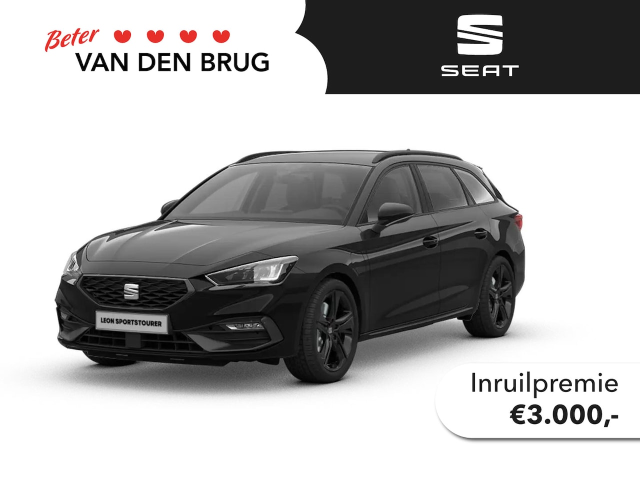 SEAT Leon Sportstourer - FR Business 1.5 TSI eHybrid 150kW / 204pk Stationw | 130km actieradius | Trekhaak | Black - AutoWereld.nl