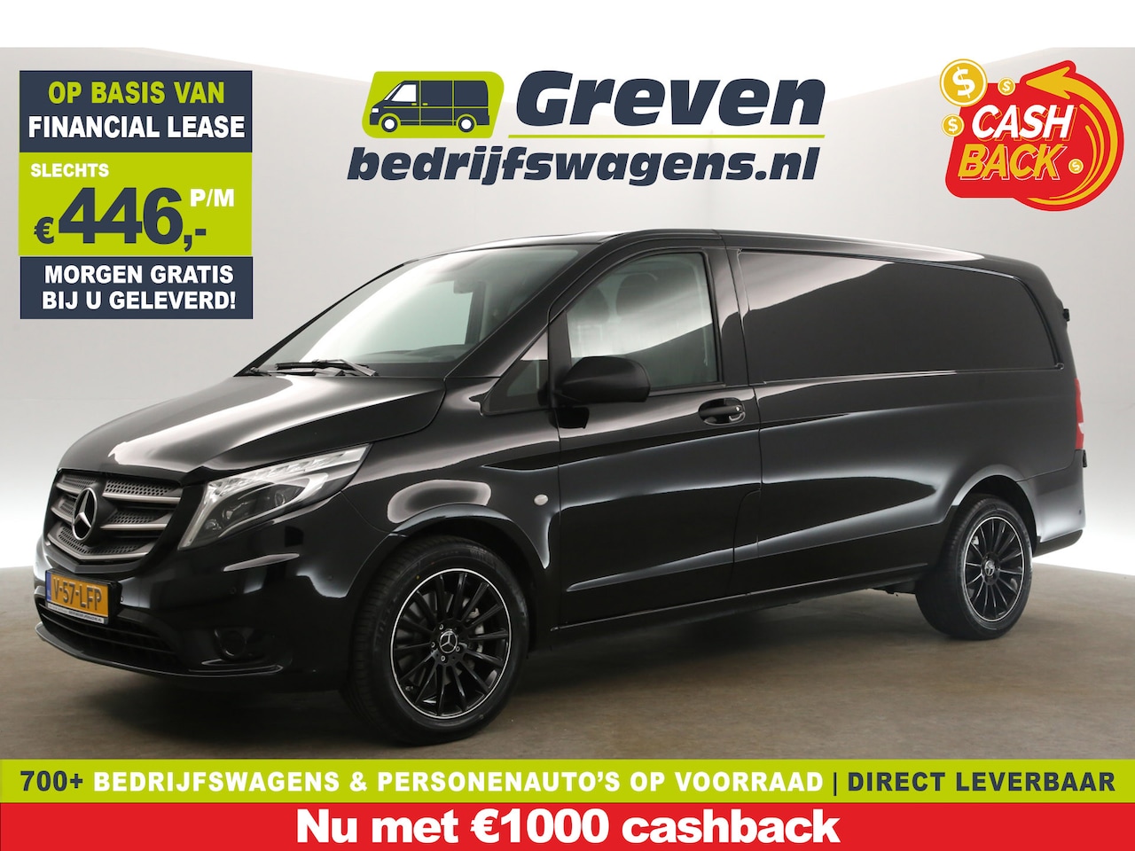 Mercedes-Benz Vito - 119 CDI Lang | 191PK | Automaat | Airco | Camera | Carplay | Cruise | 3 Persoons | Trekhaa - AutoWereld.nl