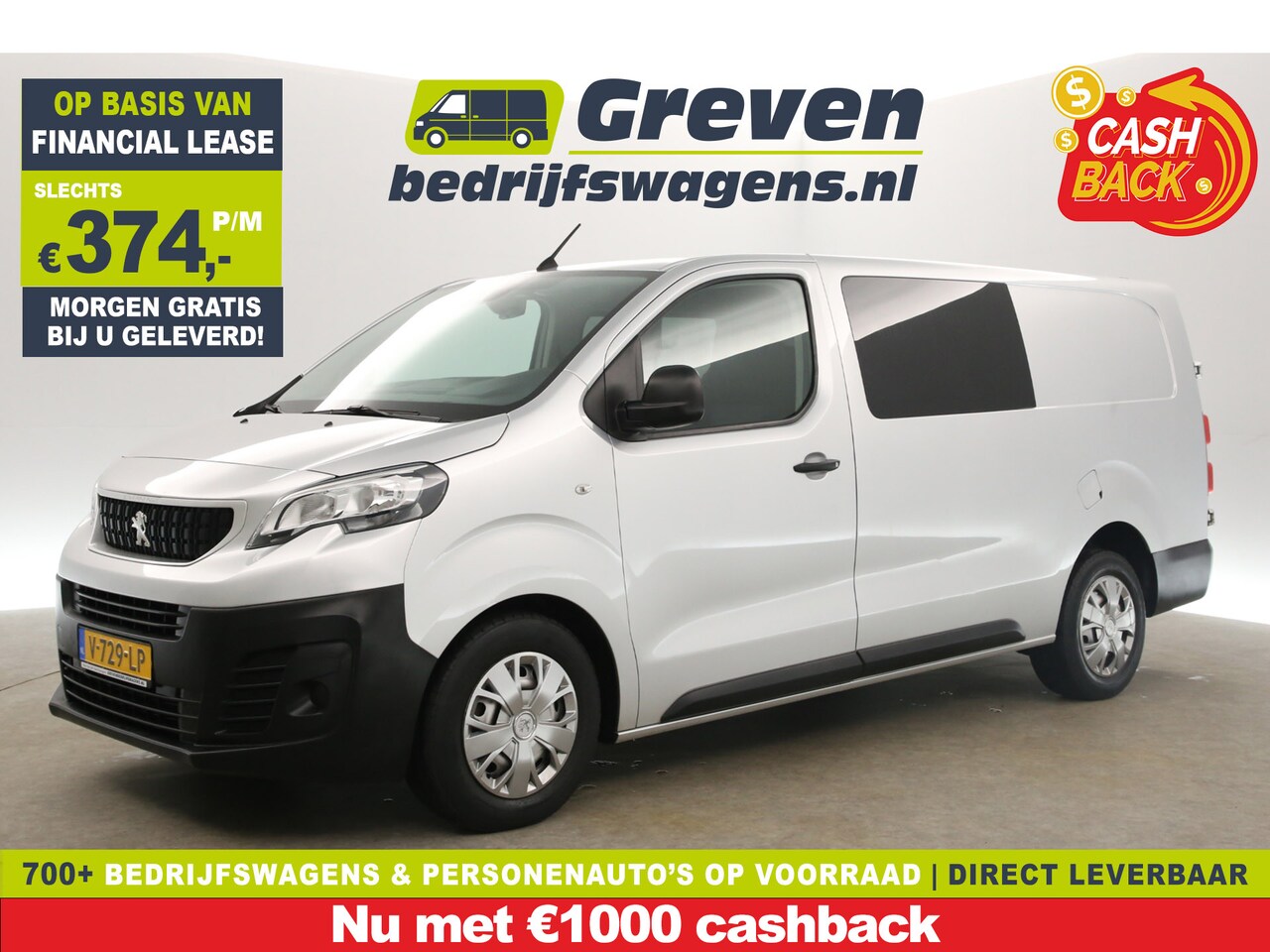 Peugeot Expert - 231L 2.0 BlueHDI L3H1 | MARGE! | Dubbele Cabine | 5-Zits | Airco | Cruise | Parkeersensore - AutoWereld.nl