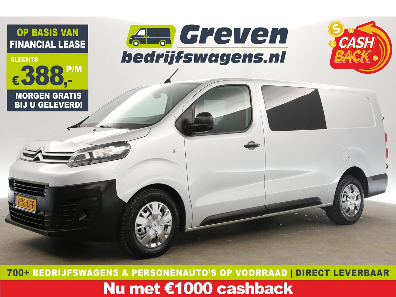 Citroën Jumpy - 2.0 BlueHDI L3H1 | MARGE! | Dubbele Cabine | 5 Persoons | Airco | Cruise | Trekhaak | Carp - AutoWereld.nl