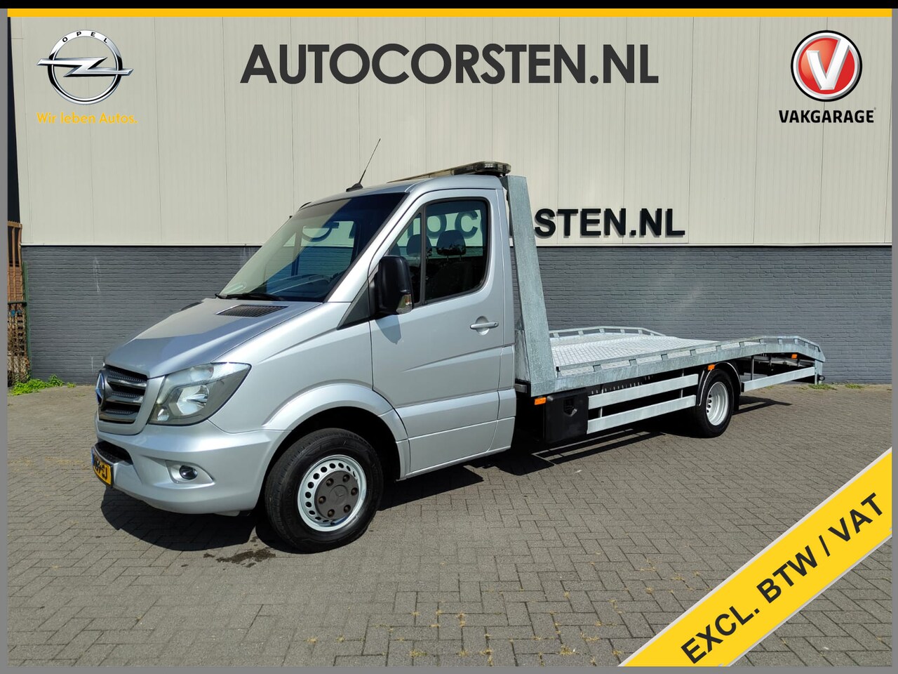 Mercedes-Benz Sprinter - 519 3.0CDI V6 191PK 432 Autotransporter Lengte-5 3-Pers. EURO6 Ecc Navi Elek.Lier Trekhaak - AutoWereld.nl