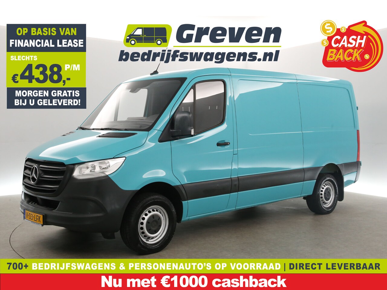 Mercedes-Benz Sprinter - 319 3.0 CDI L2H1 V6 Airco | Cruise | Carplay | Camera | Trekhaak | 3 Persoons - AutoWereld.nl