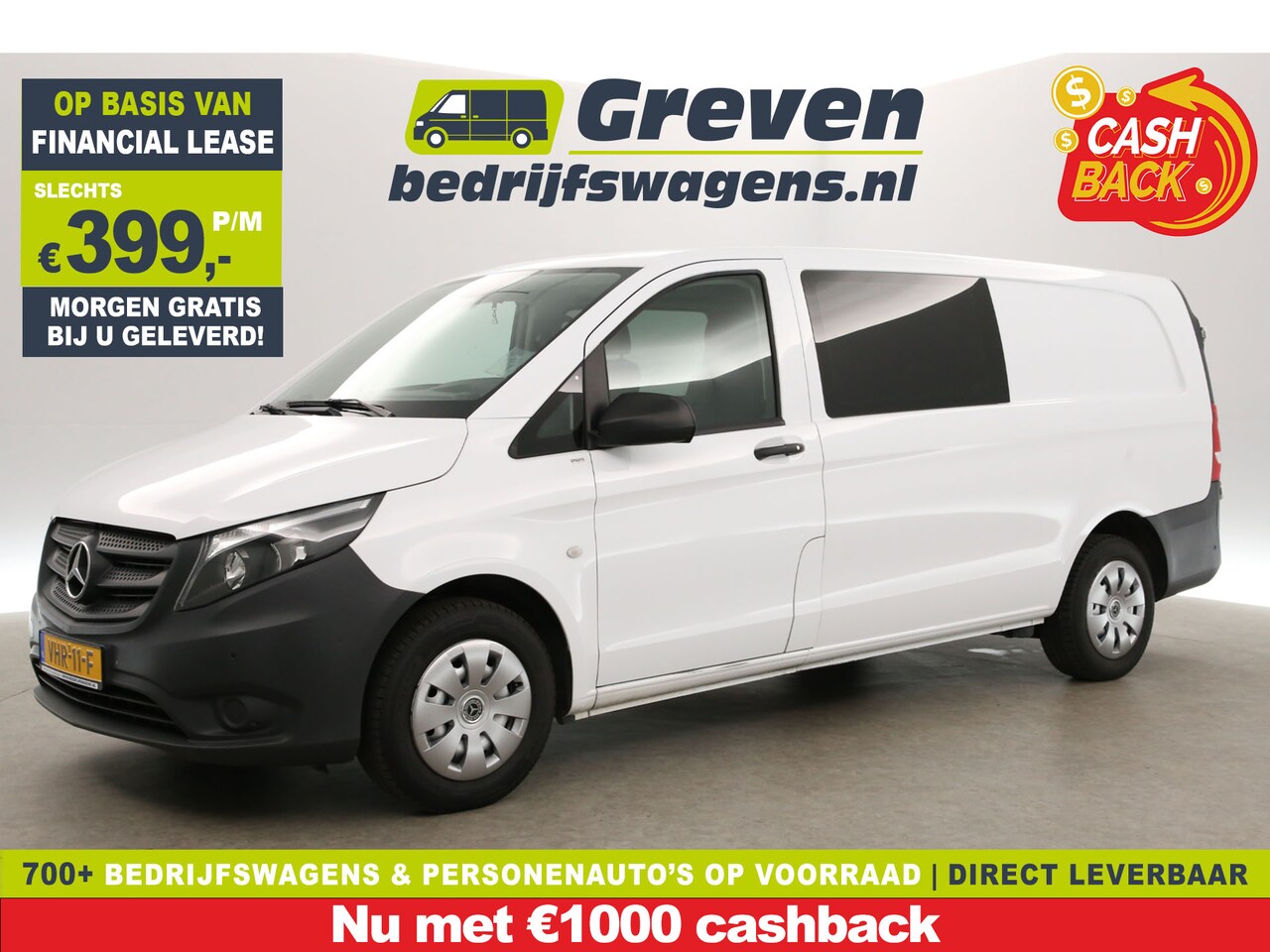 Mercedes-Benz Vito - 116 CDI Extra Lang | DC | 5-Zits | Airco | Camera | Carplay | Cruise | Navigatie - AutoWereld.nl