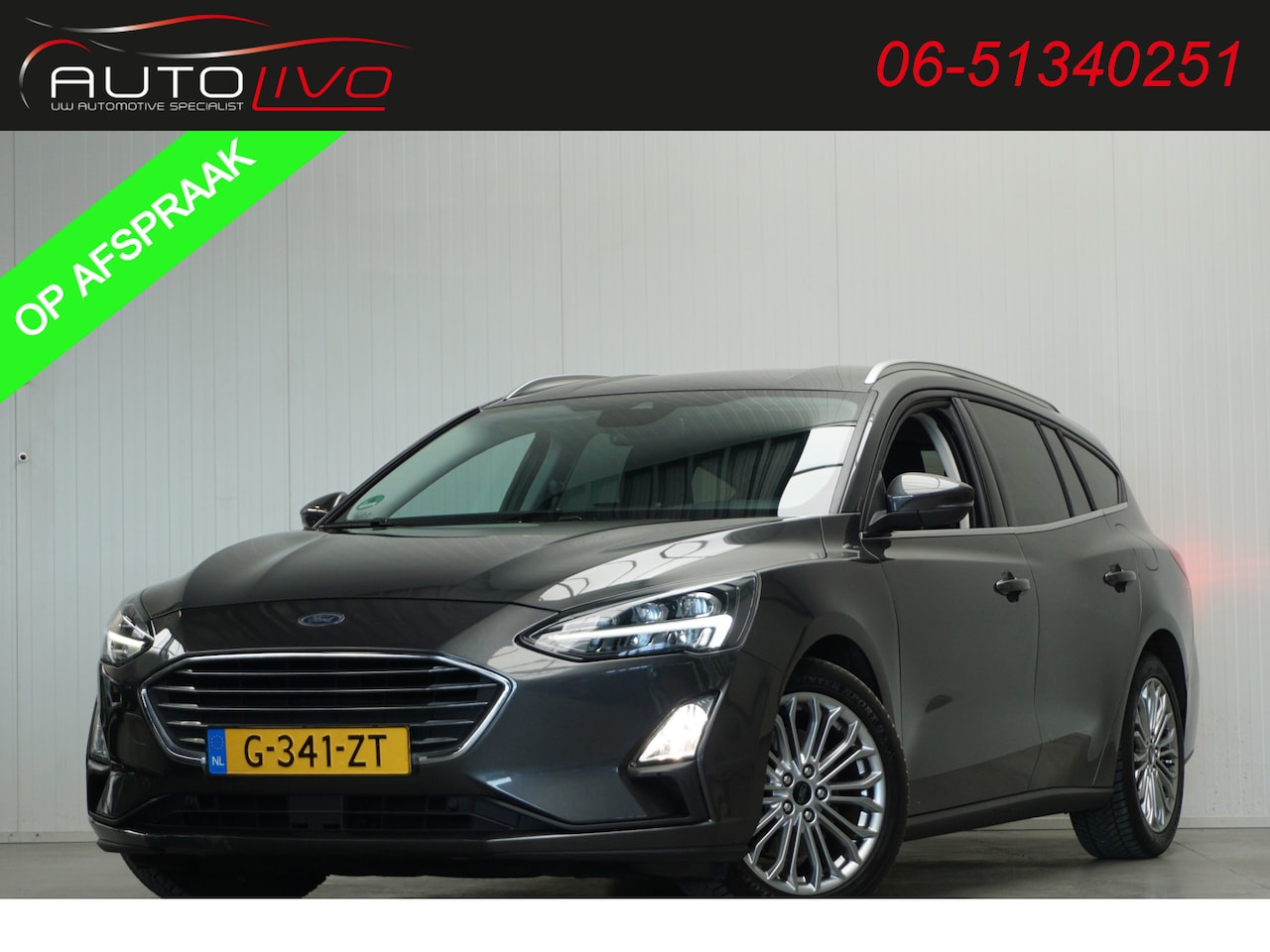Ford Focus Wagon - 1.5 EcoBlue Titanium Business AUTOMAAT! LED B&O NAVI CLIMA ST. VERW. TREKHAAK etc. - AutoWereld.nl